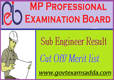 MP Vyapam Sub Engineer Result 2022