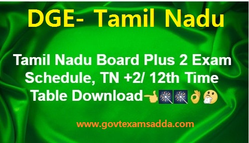 TN Plus 2 Exam Date Sheet 2022
