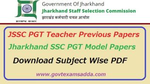 JSSC PGT Teacher Previous Papers Download