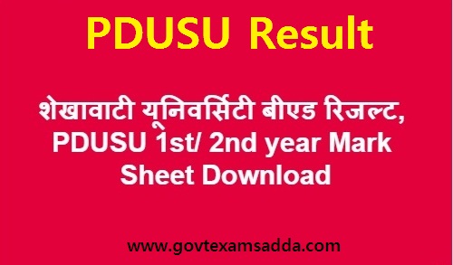 Shekhawati University B.Ed Result 2021