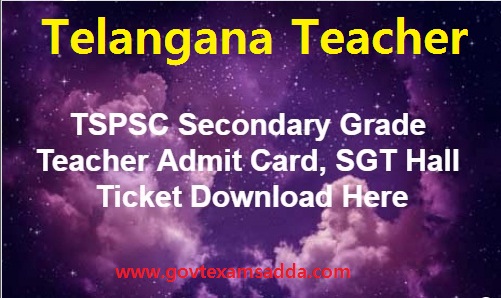 TSPSC SGT Admit Card 2022