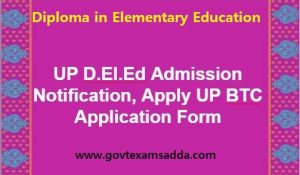 UP D.El.Ed Application Form 2023