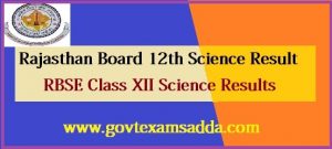 RBSE 12th Science Result 2023