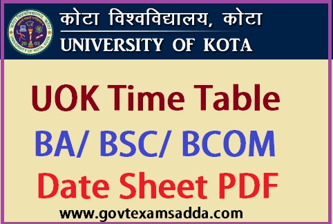 UOK Time Table 2022