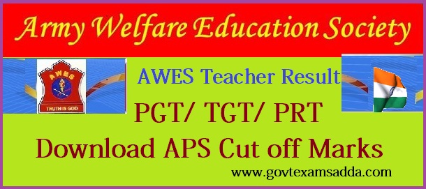AWES Army Public School PGT TGT PRT Result 2022