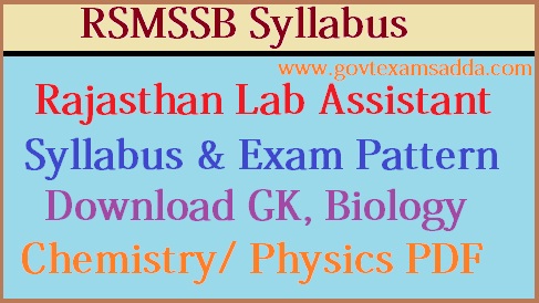 RSMSSB Lab Assistant Syllabus 2023