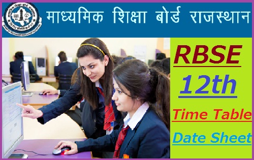 RBSE 12th Time Table 2022