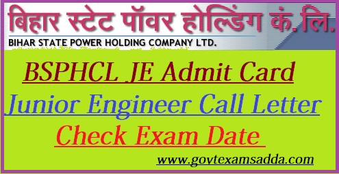 BSPHCL JE Admit Card 2022