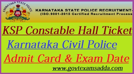 Karnataka Civil Police Admit Card 2021