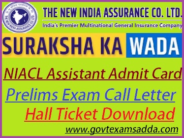 New India Assurance Assistant Admit Card 2022