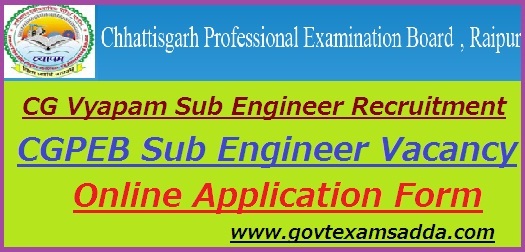 CG Vyapam Sub Engineer Recruitment 2022