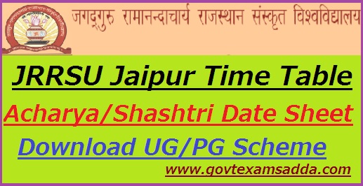 JRRSU Jaipur Time Table 2022