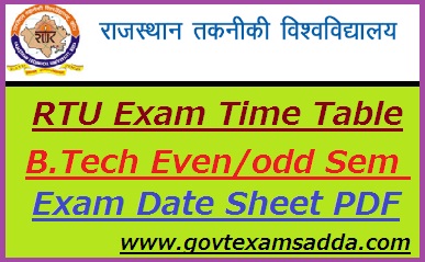 RTU Exam Time Table 2023