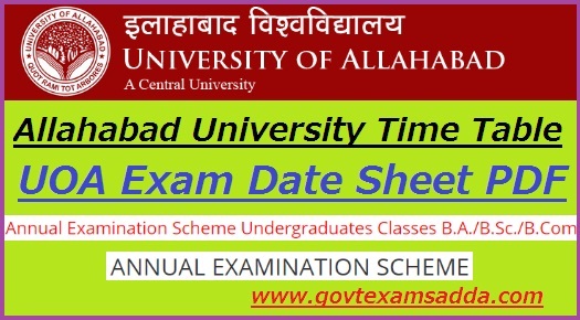 Allahabad University Time Table 2022