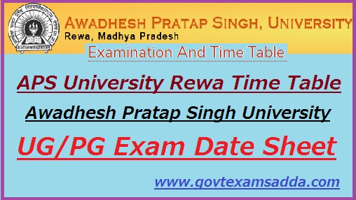 APS University Rewa Time Table 2023