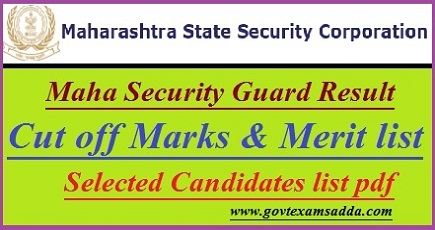 Maharashtra Security Guard Result 2022