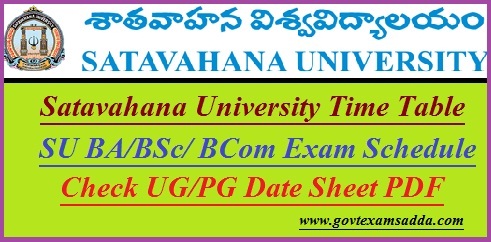 Satavahana University Time Table 2023