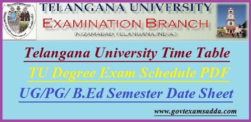Telangana University Time Table 2022