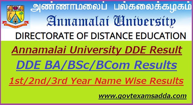 Annamalai University DDE Result 2023