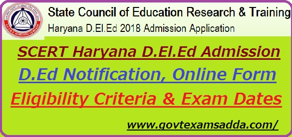 SCERT Haryana D.El.Ed Admission 2023