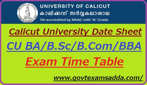 Calicut University Date Sheet 2023