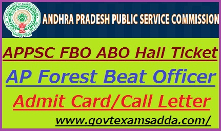 APPSC Forest Beat Officer Hall Ticket 2022