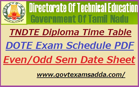 TNDTE Diploma Time Table 2023