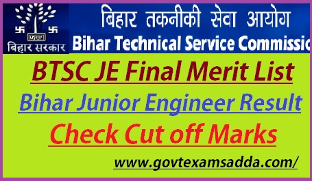 BTSC Bihar Junior Engineer Result 2022