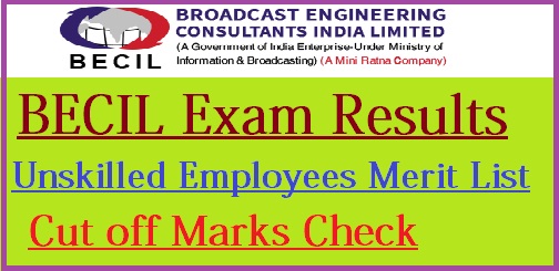 BECIL Unskilled Employees Result 2021