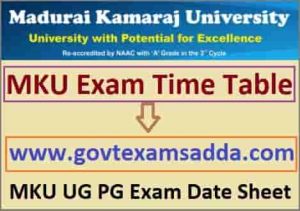 MKU UG PG Exam Date Sheet 2023