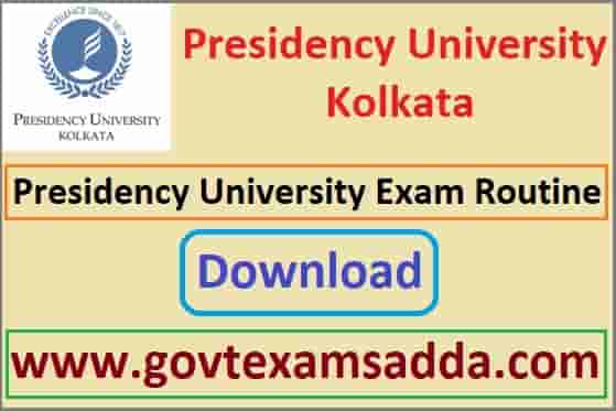 Presidency University Exam Routine 2023