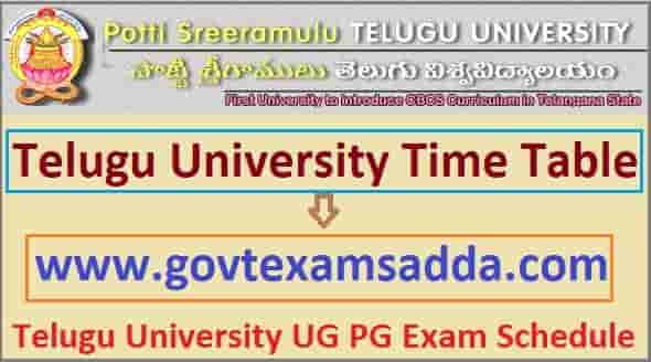 Telugu University Time Table 2023