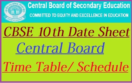 CBSE 10th Date Sheet 2022