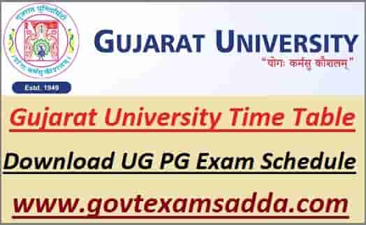 Gujarat University UG PG Exam Schedule 2023