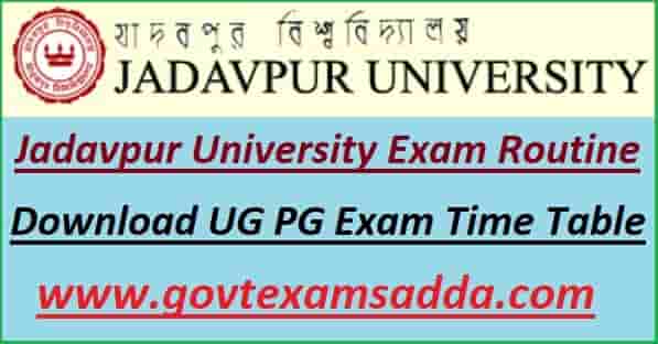 Jadavpur University Exam Time Table 2023