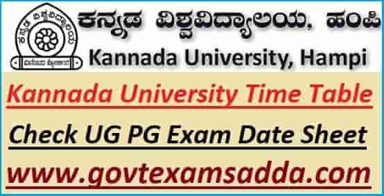 Kannada University Exam Time Table 2022