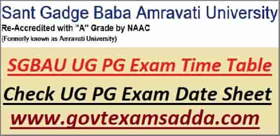 SGBAU UG PG Exam Date Sheet 2023