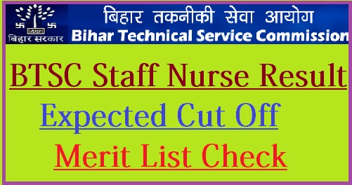 BTSC Bihar Staff Nurse Merit List 2022