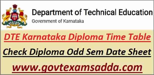 Karnataka Diploma Exam Time Table 2022