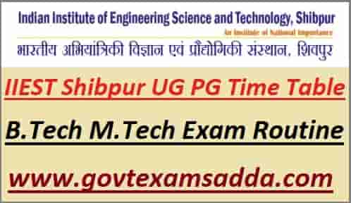 IIEST Shibpur B.Tech Exam Routine 2023