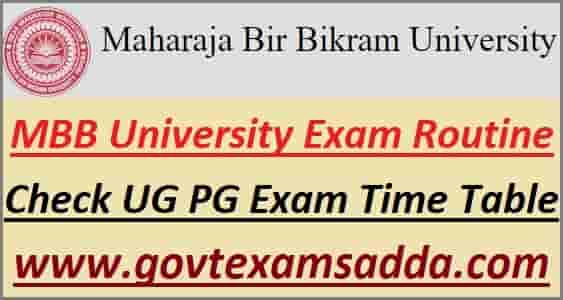 MBB University Exam Routine 2023
