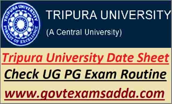 Tripura University Date Sheet 2023