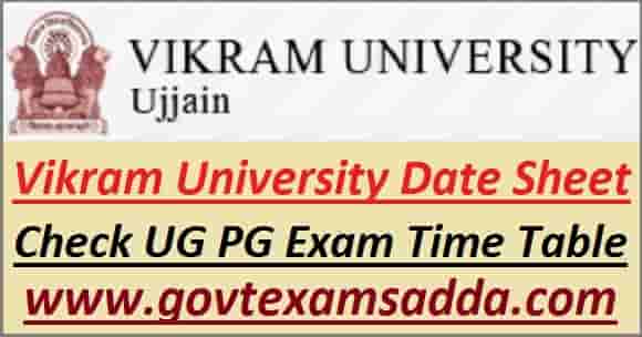 Vikram University UG PG Date Sheet 2023