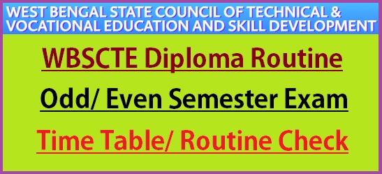 WBSCTE Diploma Routine 2023