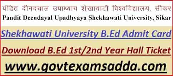 Shekhawati University B.Ed Admit Card 2023
