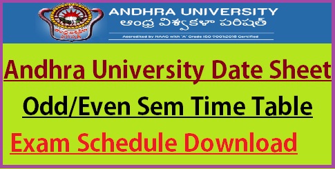 Andhra University Time Table 2023