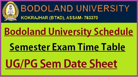 Bodoland University Exam Routine 2023