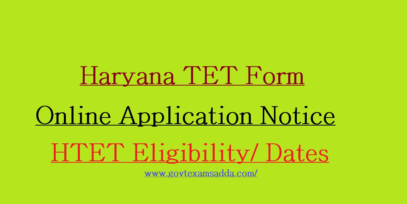 HTET Online Application Form 2022