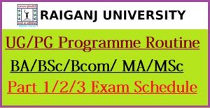 Raiganj University Exam Routine 2023