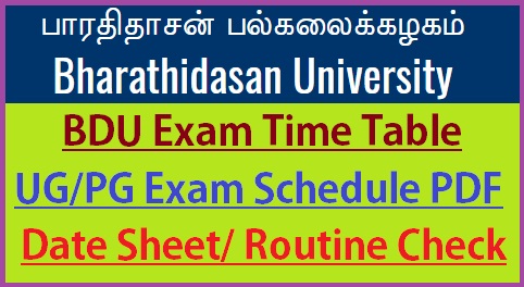 Bharathidasan University Time Table 2023